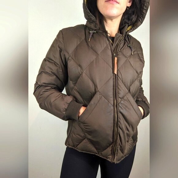 EDDIE Bauer Goose down "Skyliner" coat brown fits medium - Picture 2 of 12